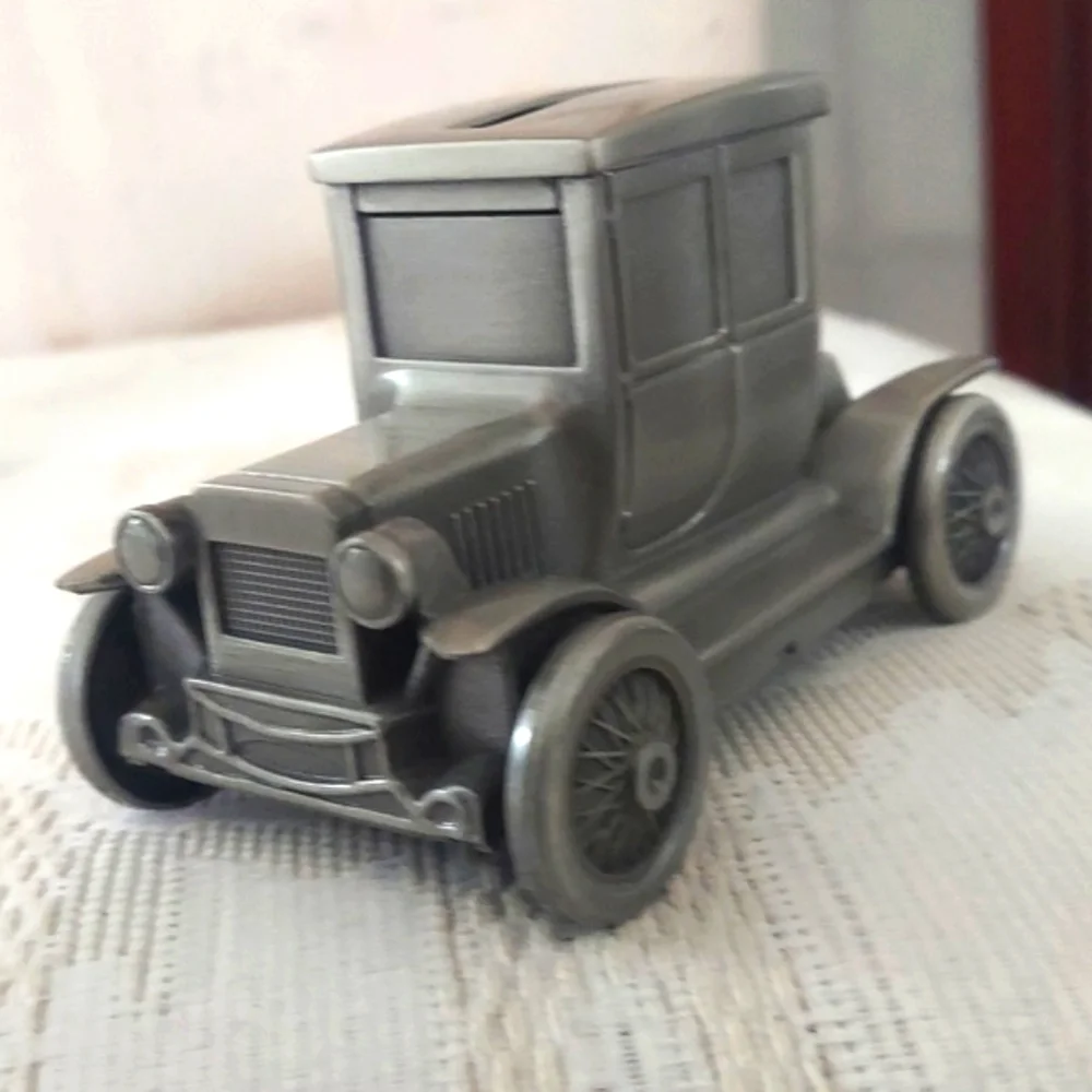 Vintage Ford Model T Coupe Truck & Tug Boat  Silver Plated Coin Piggy Banks